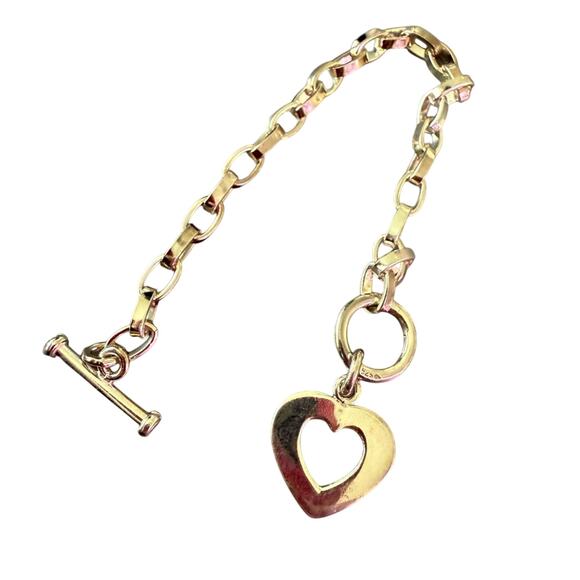 Silpada 925 Sterling Silver Heart Charm Toggle Bracelet - Picture 1 of 5